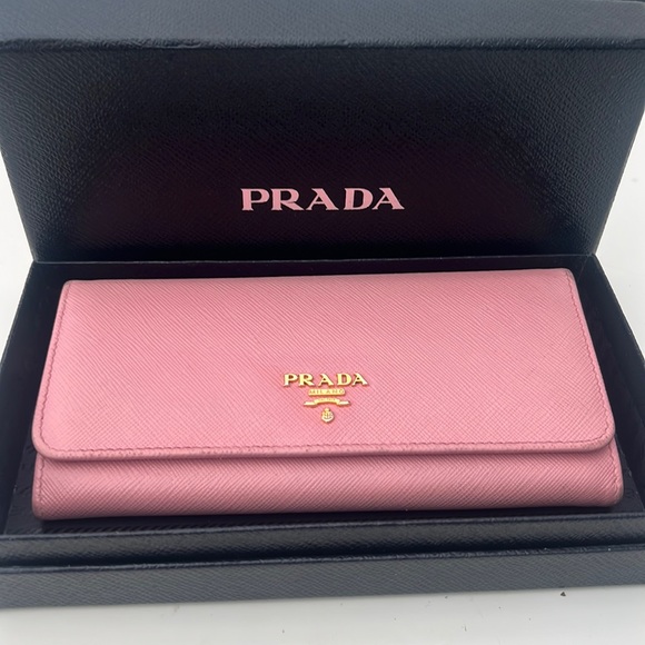Prada Handbags - Prada Authentic pink Saffiano leather wallet